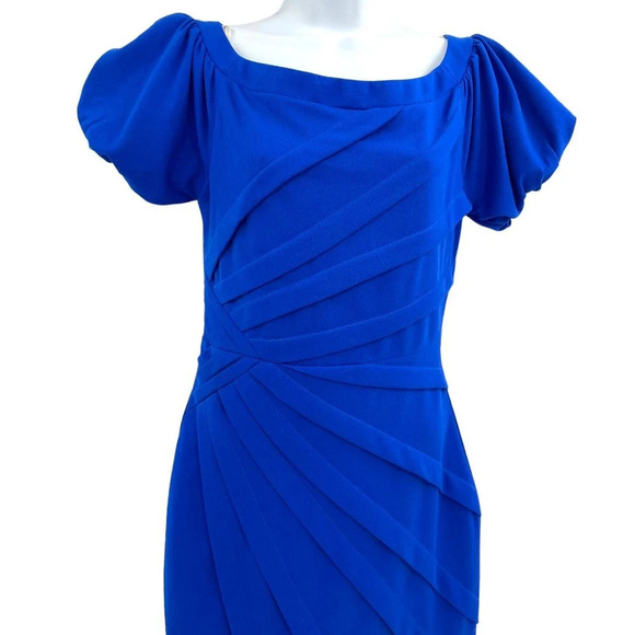 NIKIBIKI Women's Royal Blue Short Sleeve Sheath Dress Back Zip Size Small - Picture 8 of 14